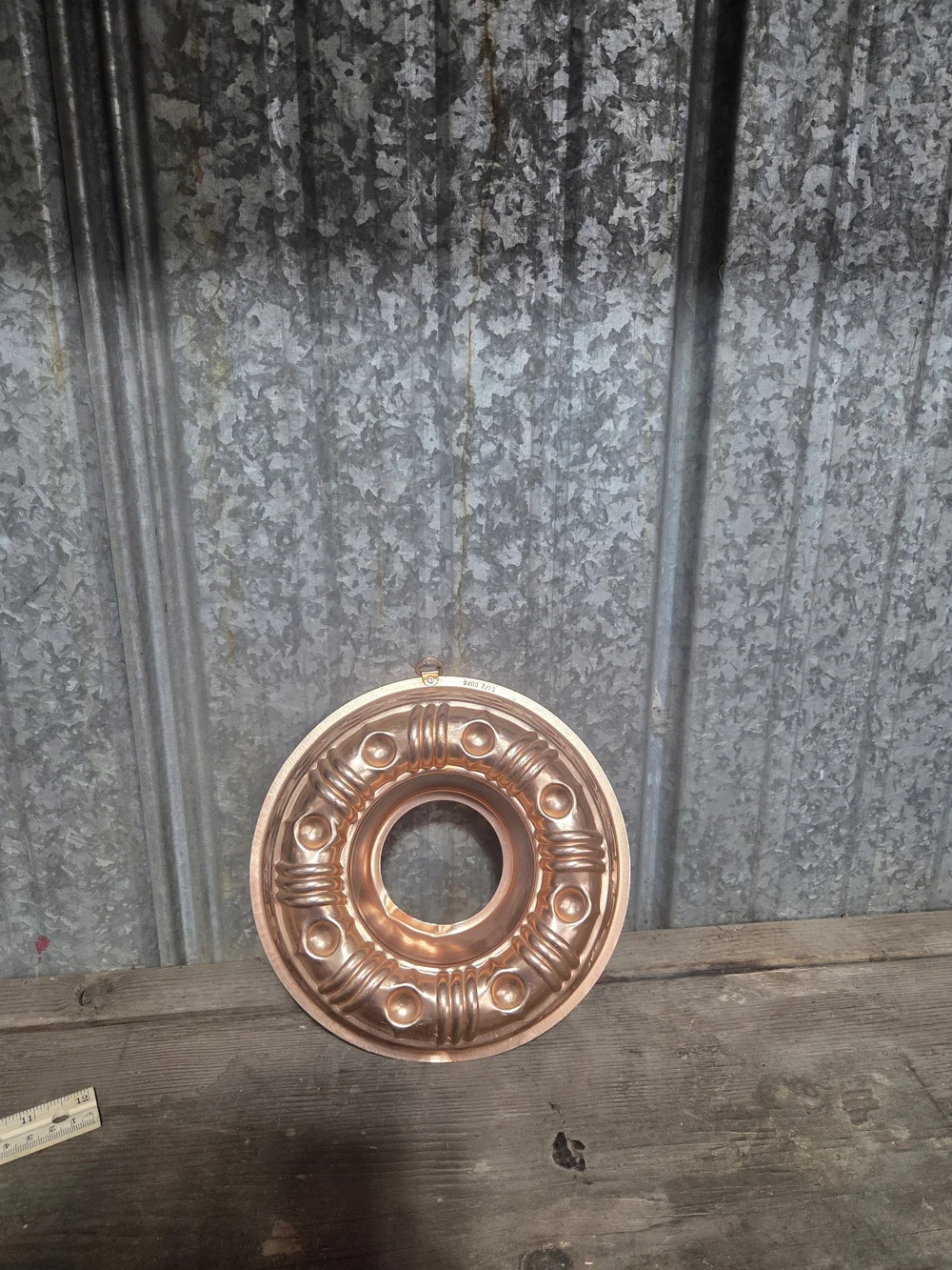 Copper Decorative Ring Mold with Raised Motif